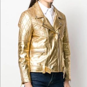 Golden Goose gold leather jacket